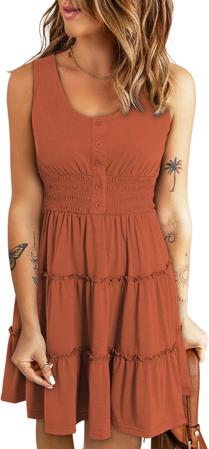 Dokotoo Womens Summer Dresses 2025 Casual Swing Mini Dress