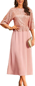 Sequin Chiffon Evening Gown for Women - Elegant Mother of the Bride