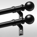 2 Pack Curtain Rods for Windows 30 to 56 in - Heavy Duty Matte Black