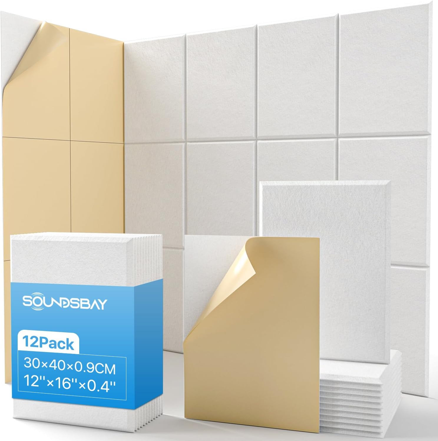 Soundsbay Sound Proof Panels for Walls - High Density Foam Set