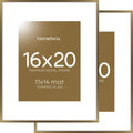 Homeforia Picture 16x20 Bronze Frame with Mat 11x14 - Gallery-Grade