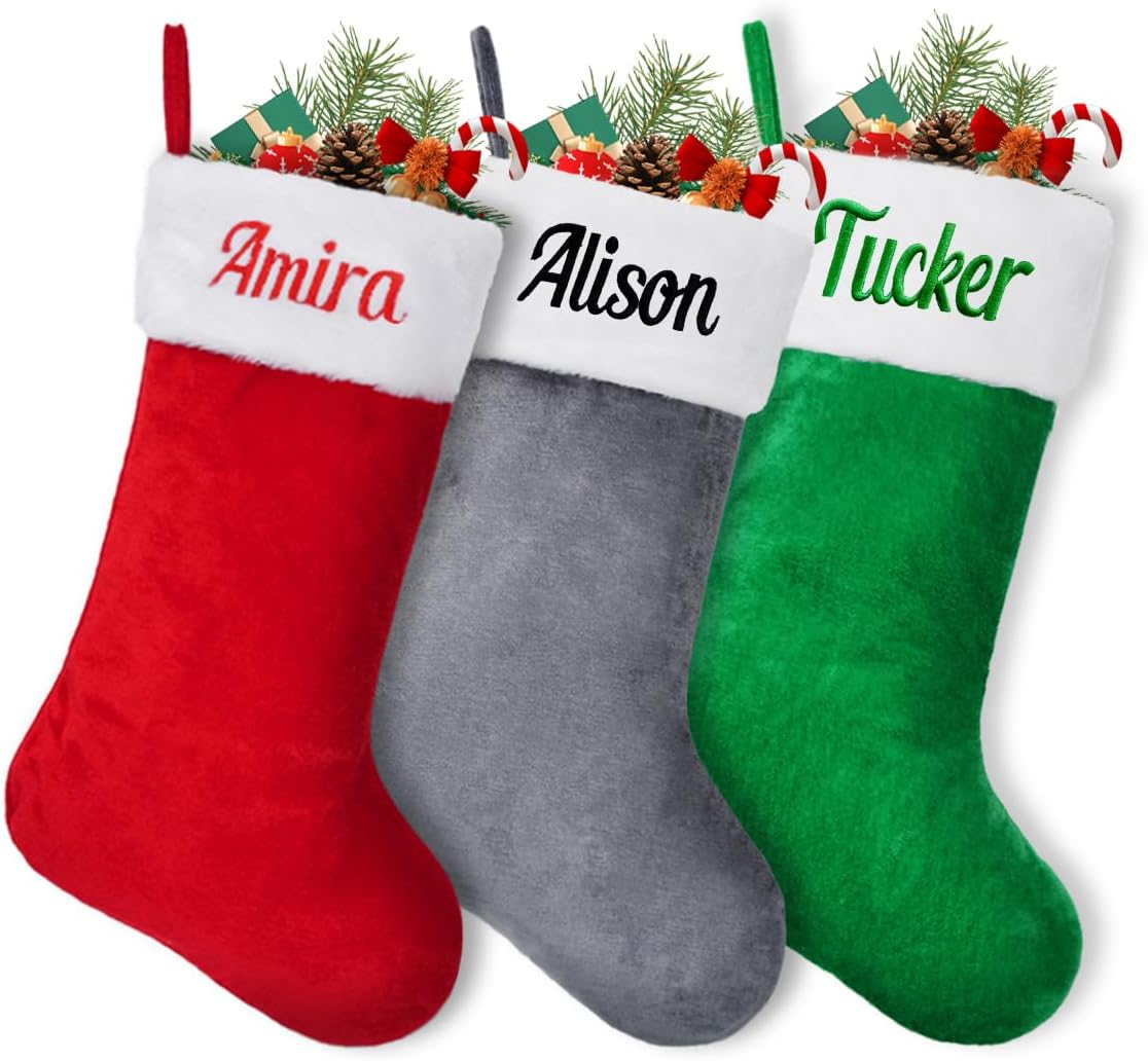 Personalized Christmas Stockings 4 Pack for Family Fun