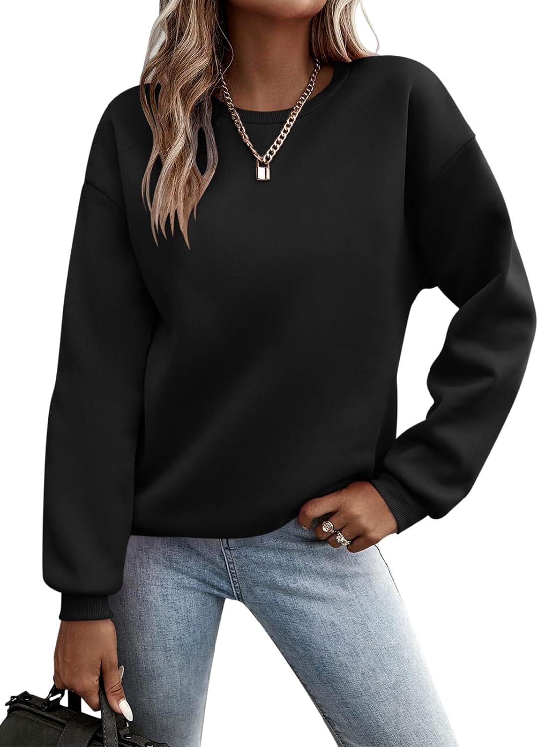 TICTICMIMI Women's Long Sleeve Casual Color Block Sweatshirts
