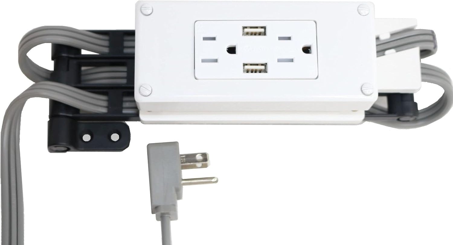 Compact in-Drawer Outlet Charging Station with USB Ports