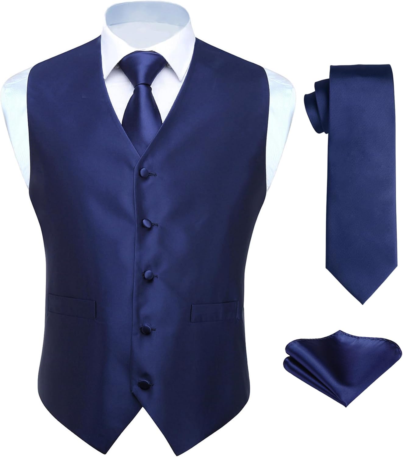 HISDERN V3-01 Men's 3PCS Formal Vest Set for Weddings and Parties