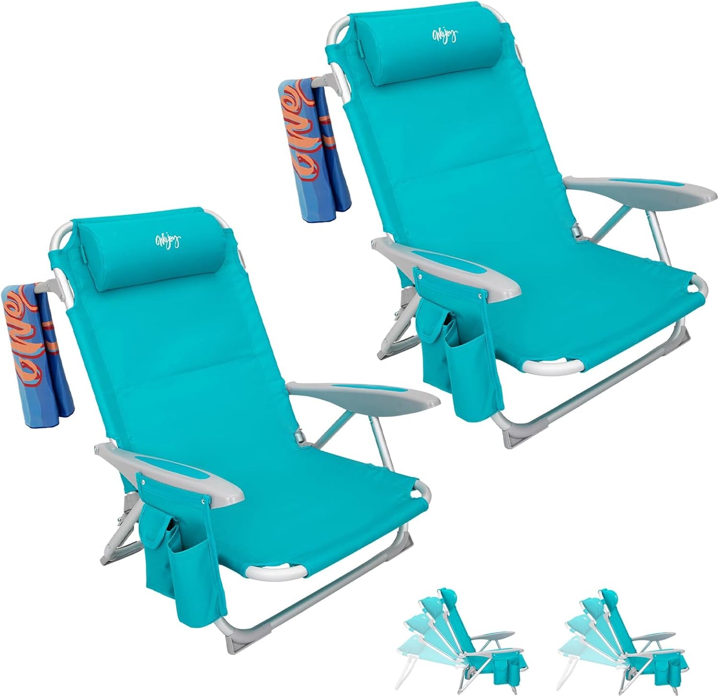 Lightweight Beach Chair: 4-Position, Portable & Comfy!