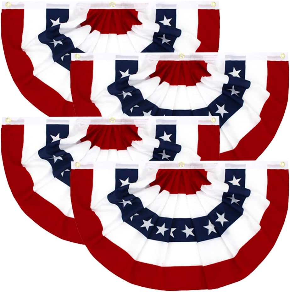 Flaglink 3x6Ft American Pleated Fan Flag for Patriotic Displays