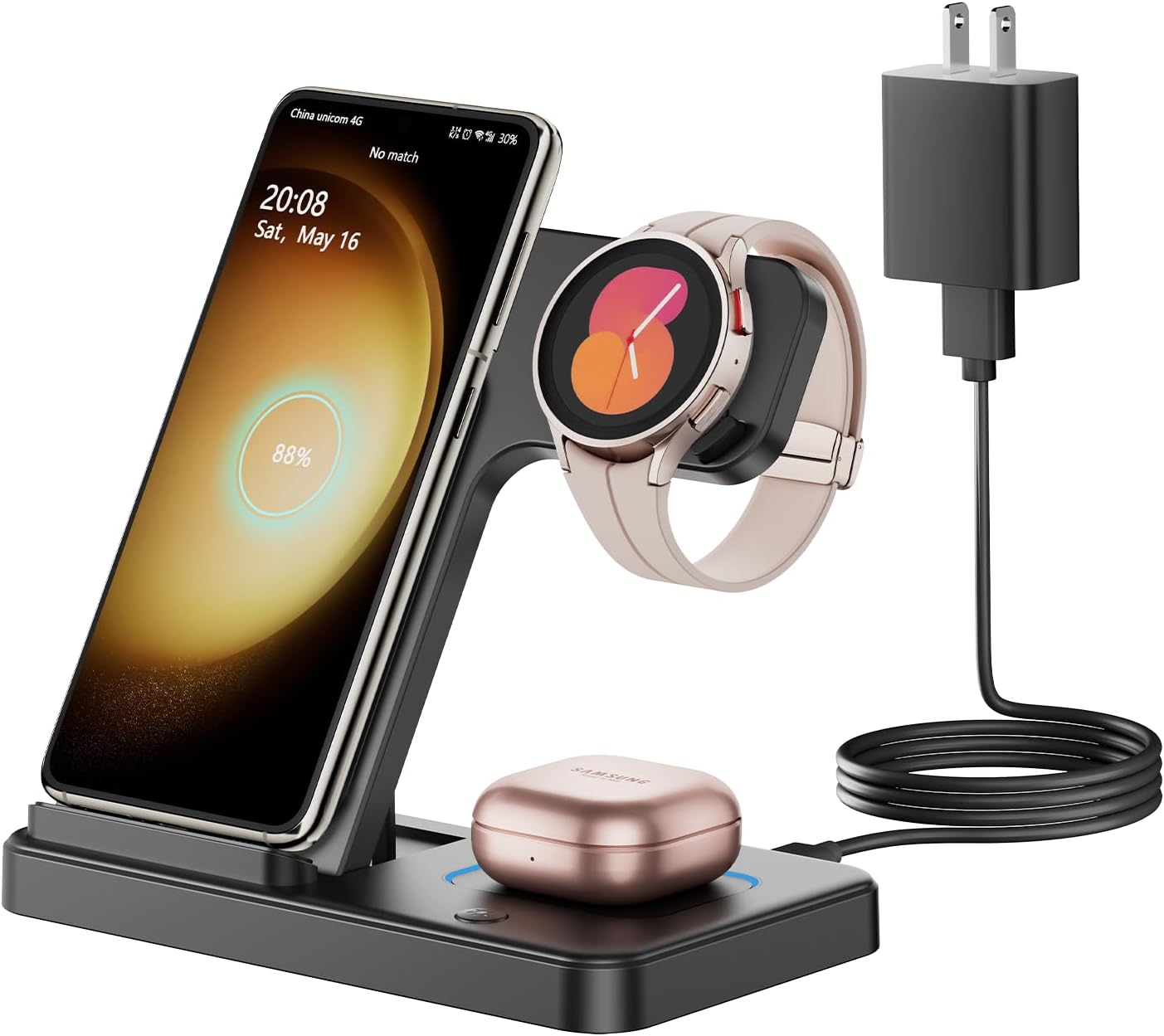 GEEKERA 3 in 1 Foldable Wireless Charger for Samsung Devices