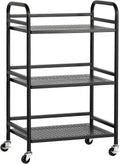 3 Tier Rolling Cart - Heavy Duty Multifunctional Metal Utility Cart