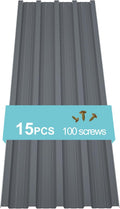 Metal Roof Panels 15 pcs 127 ft2 Galvanized Steel Corrugated Tin