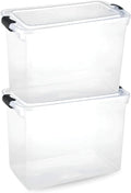 Clear 112 Quart Latching Storage Bins - Stackable Large Tote