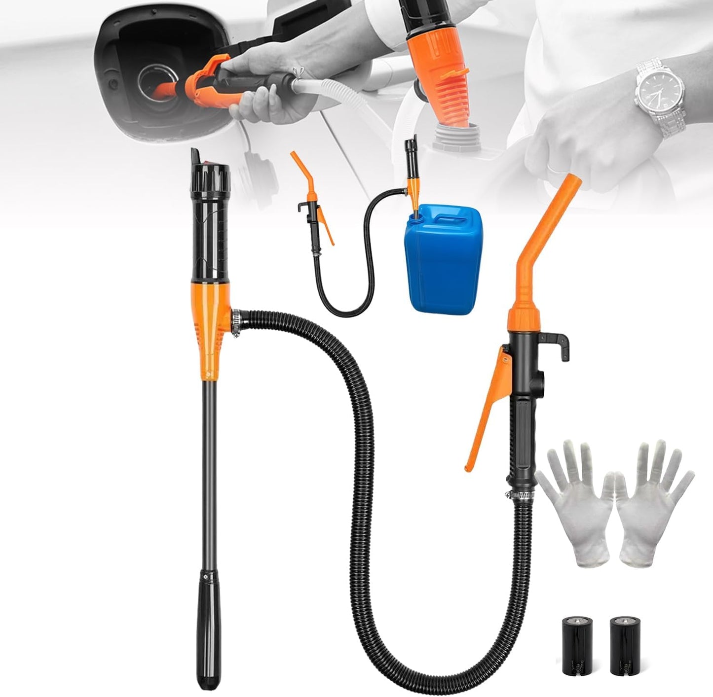 OLIVLAN Portable Power Gas Pump - Fast Transfer 2.5 GPM