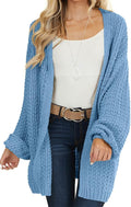 Women's Long Sleeve Open Front Chunky Knit Cardigan - Cozy Layer