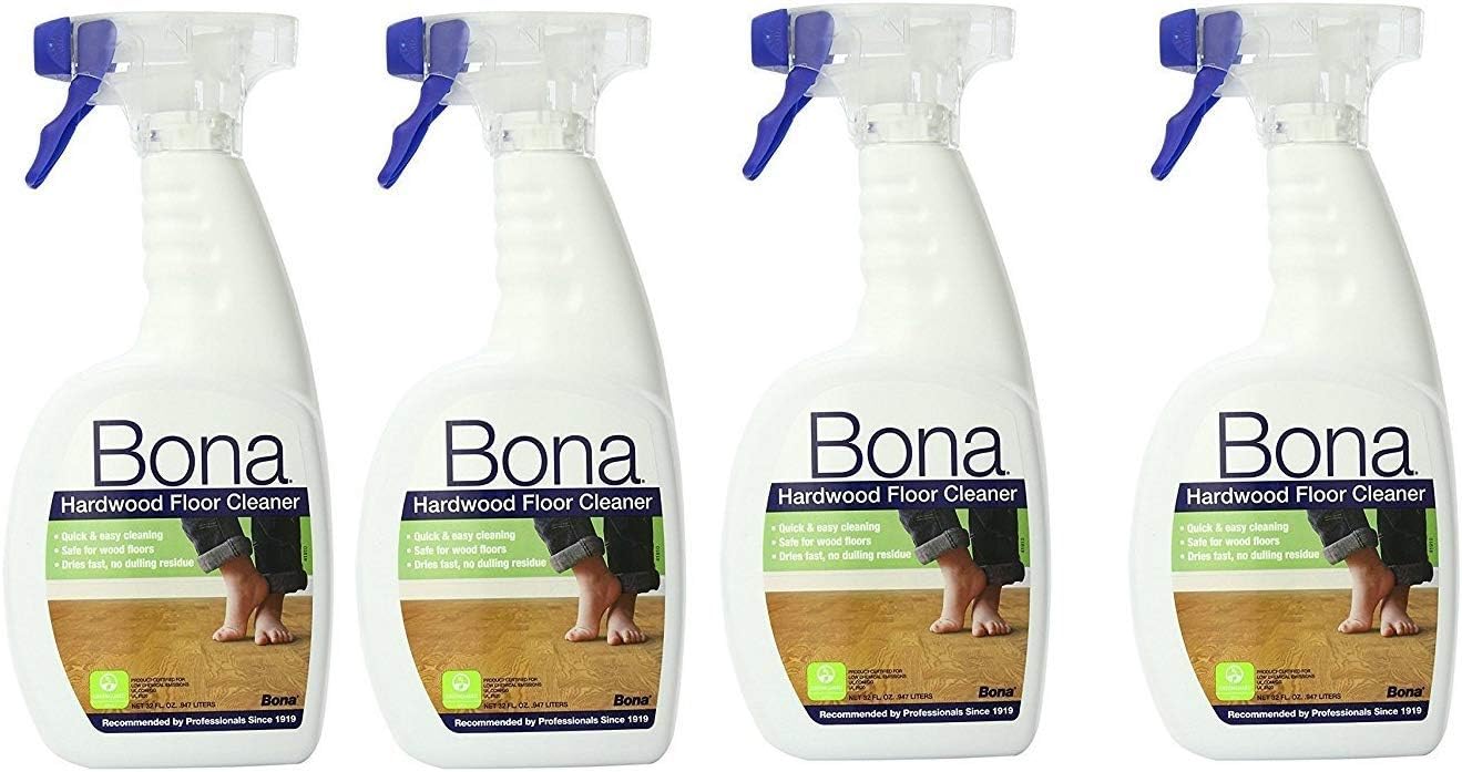 Bona 4 Pack Hardwood Floor Cleaner Spray for Fast Cleaning