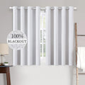 Linen Texture Full Blackout Curtain 52x45 in 2 Panels - Room Darkening