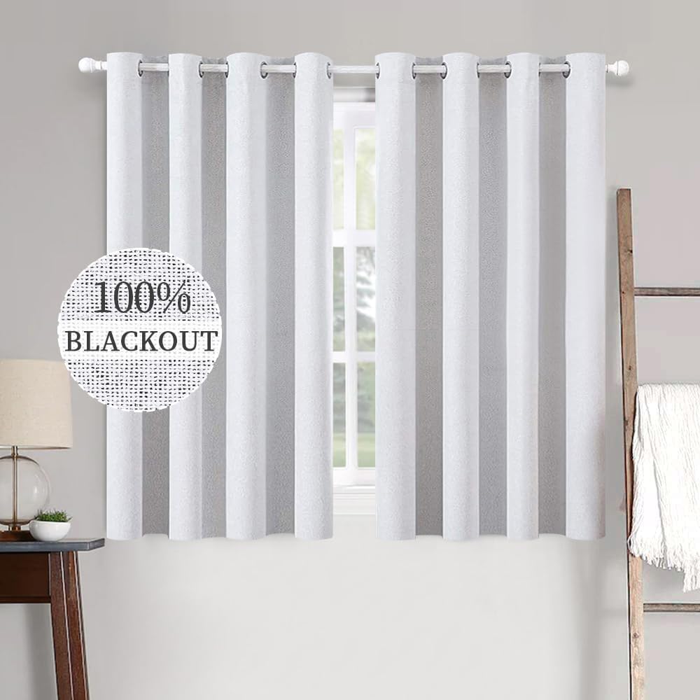MIULEE Linen Texture Full Blackout Curtain for Living Room