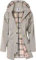 SaphiRose Women's Long Hooded Rain Jacket - Polyester Water-Resistant