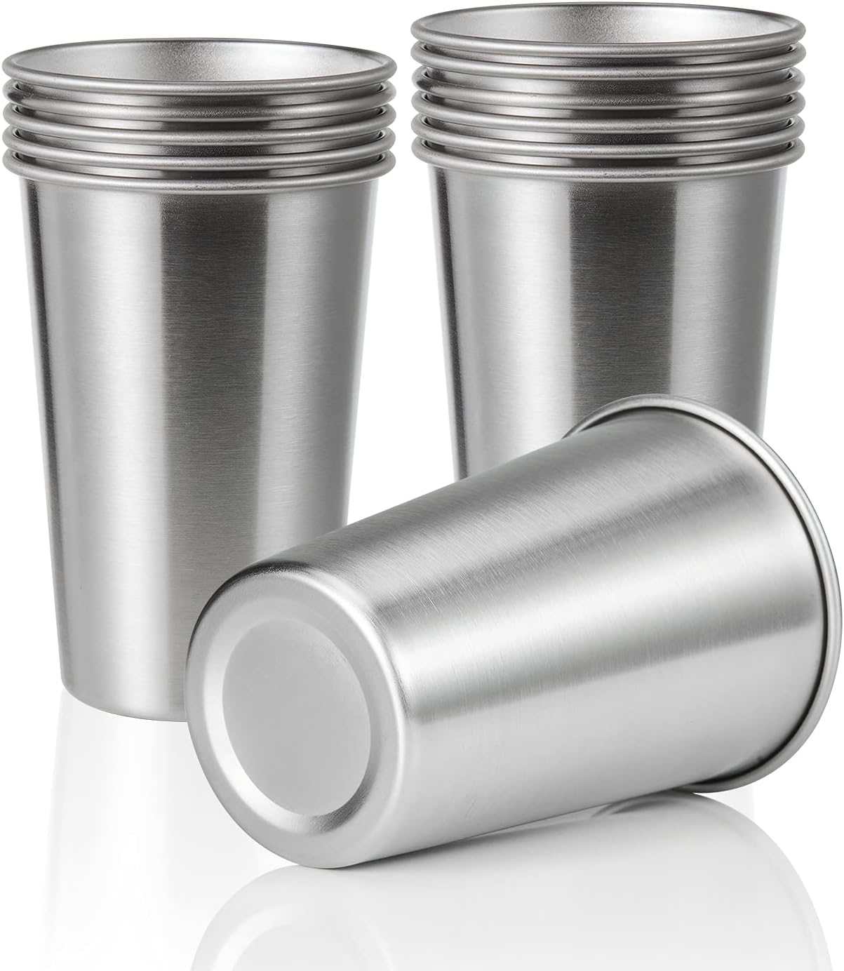 12 Pack 16oz Stainless Steel Pint Cups for Every Occasion