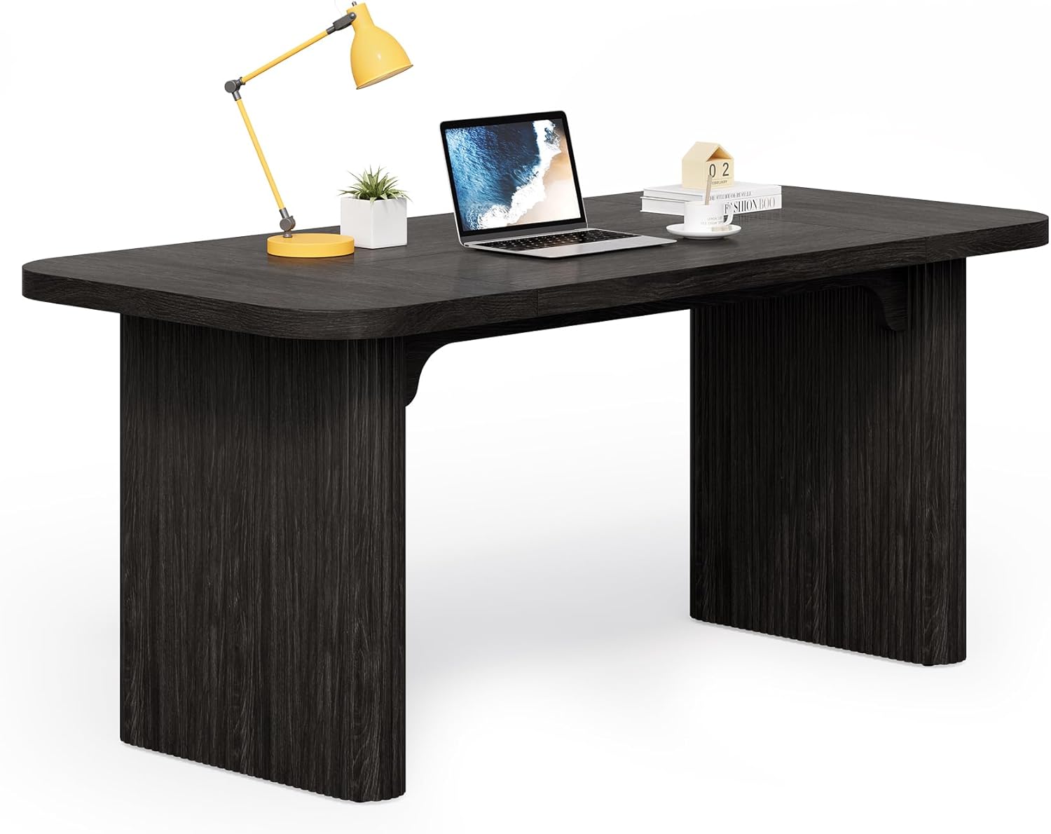 LITTLE TREE 62 Writing Desk, Modern Home Office, Charcoal Black