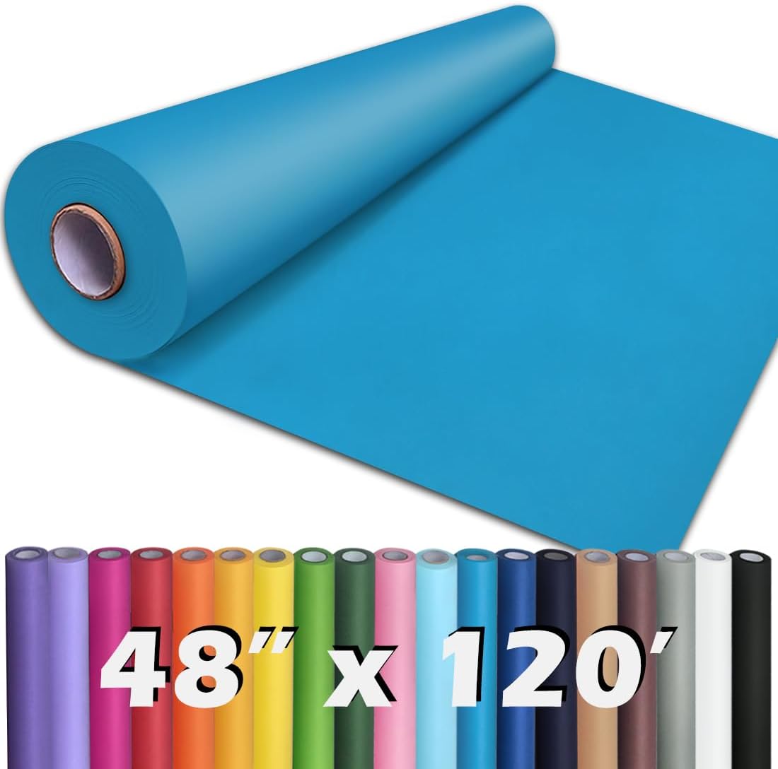 PerkHomy Lake Blue Kraft Paper Roll for Crafting and Wrapping