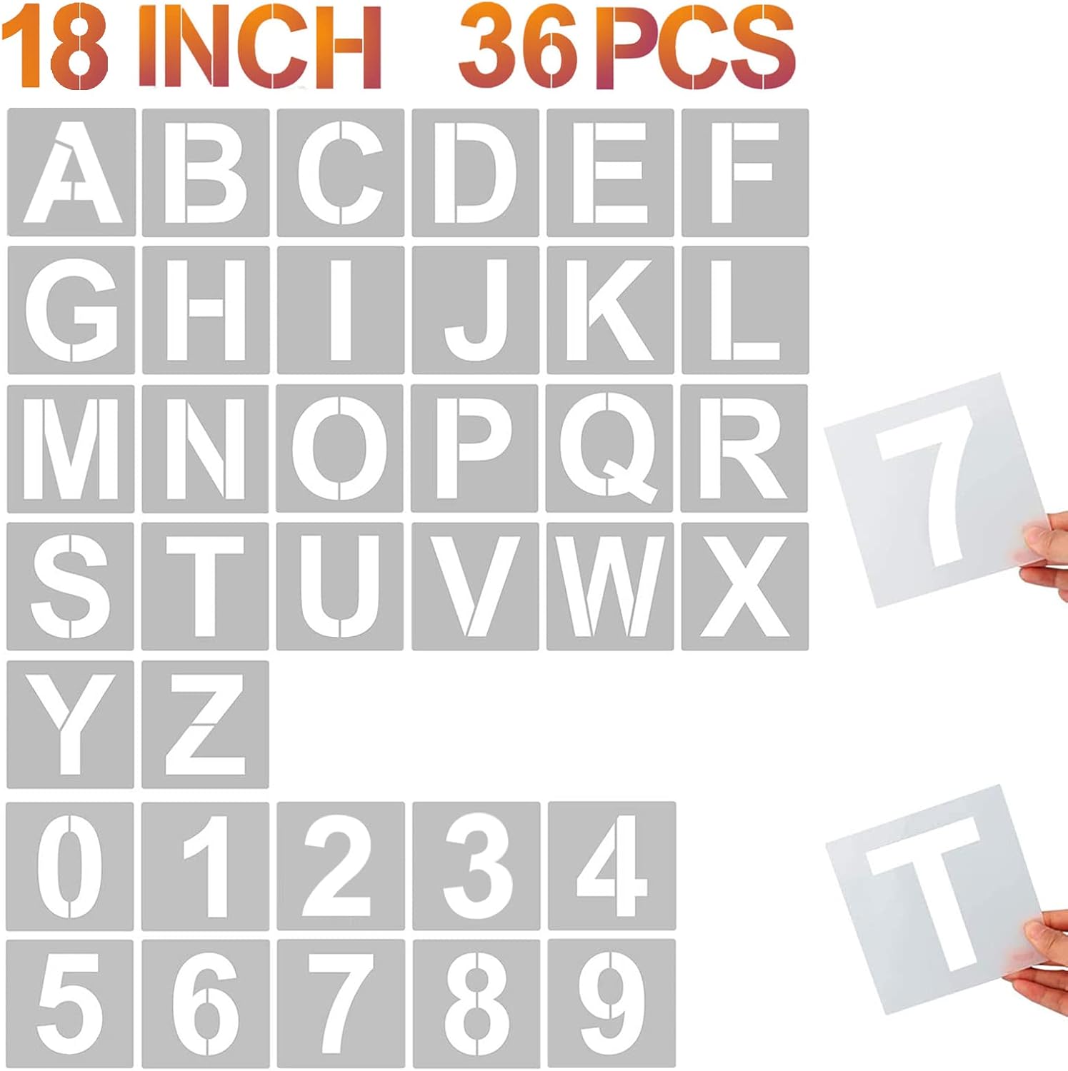 YEAJON 18 Inch Letter Stencils for DIY Art Projects and Crafts