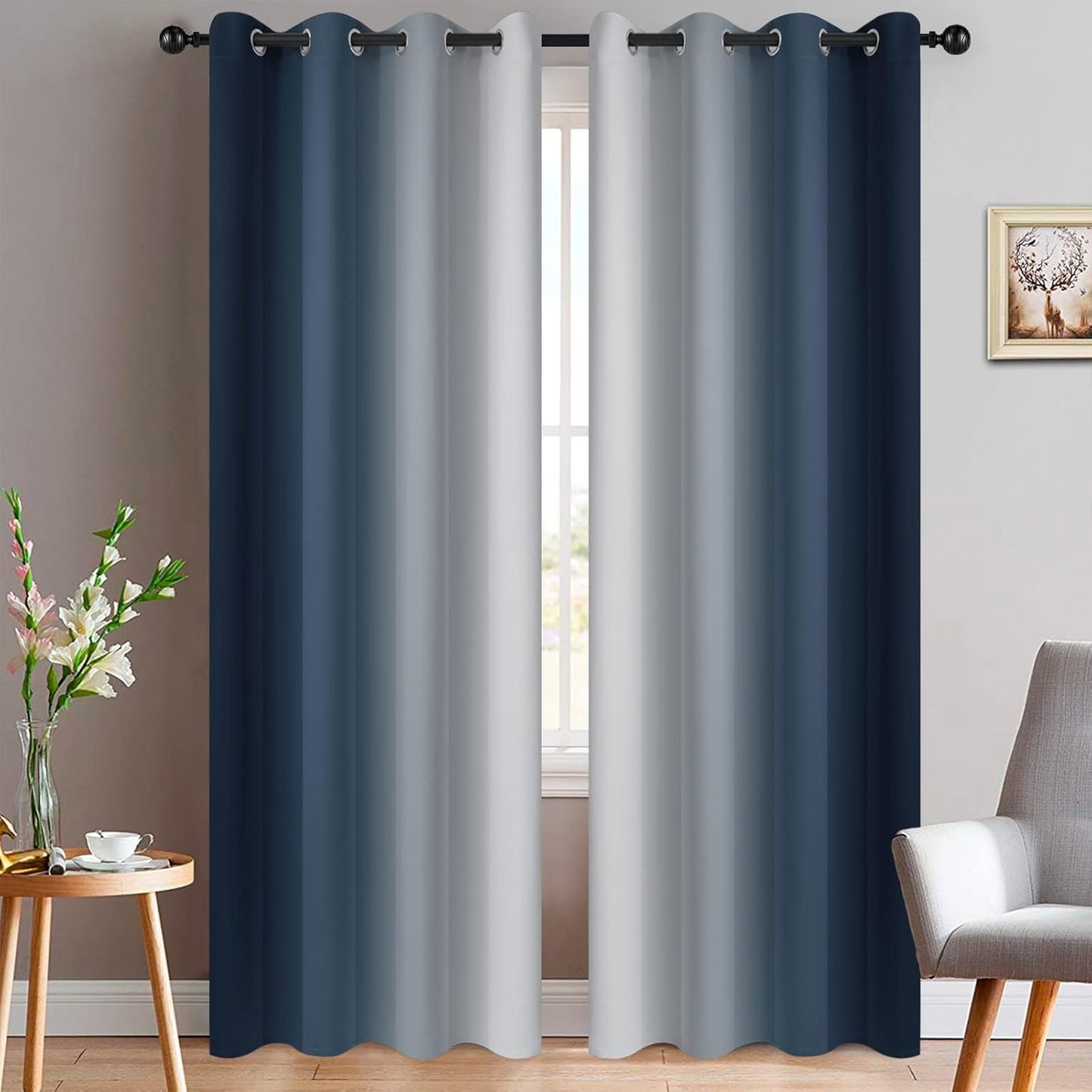 Yakamok Room Darkening Ombre Curtains for Elegant Bedrooms