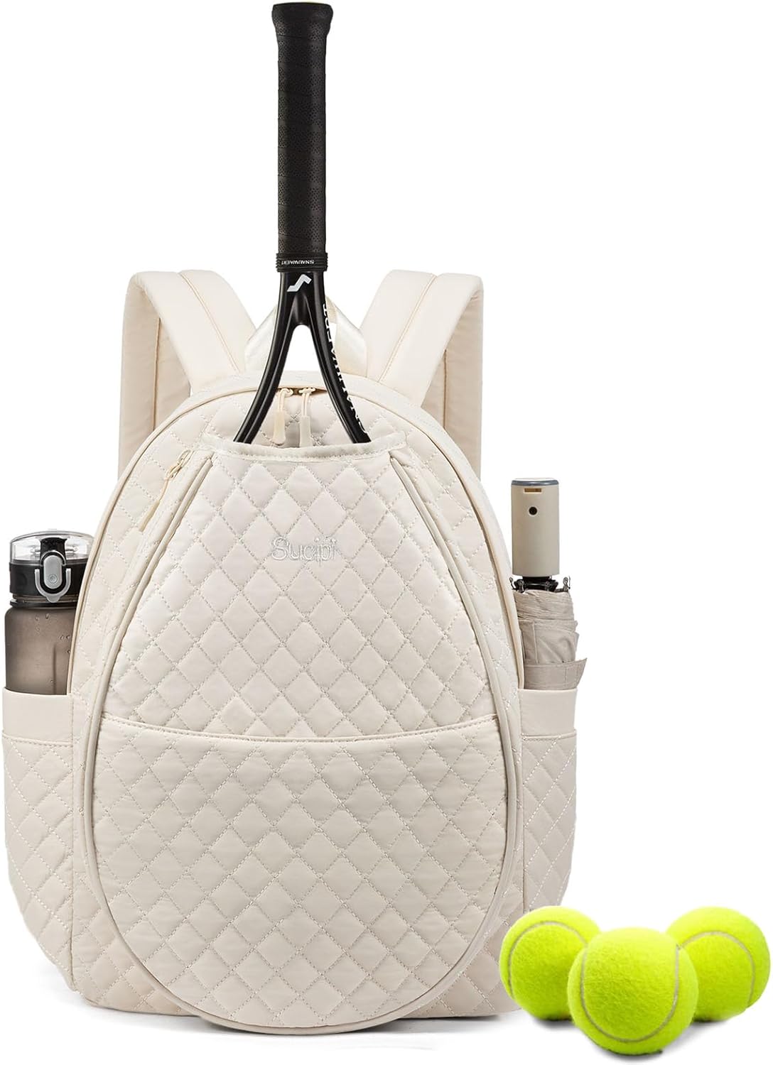 Quilted Tennis Racket Bag Backpack for Women by Sucipi