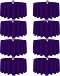 90 in Purple Round Tablecloth 8 Pack - Washable Wrinkle Resistant