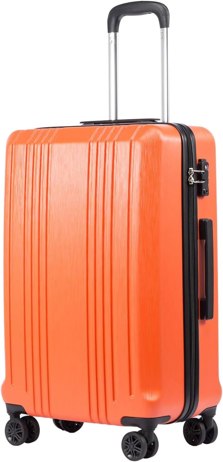 Coolife Expandable Hardshell Suitcase with TSA Lock, 28in Orange