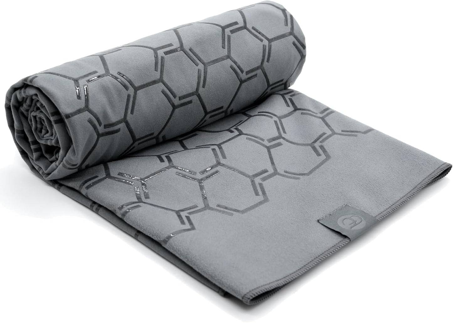 Non-Slip Hot Yoga Towel with Silicone Grip, Absorbent 26.5x72 Grey