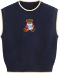 Womens Pear Graphic Sweater Vest Knit Tank Top - Cozy Fall Layer