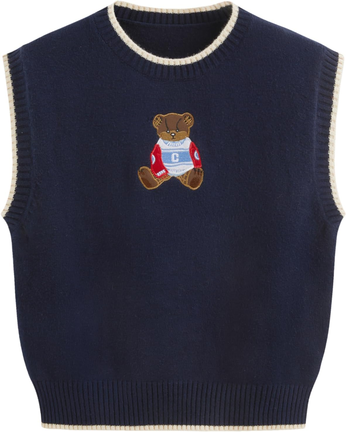 CIDER Womens Sweater Vest Knit Sleeveless Pear Graphic Top