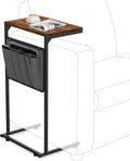 Vantic C Shaped End Table - Slim Slide Under Side Table for Small