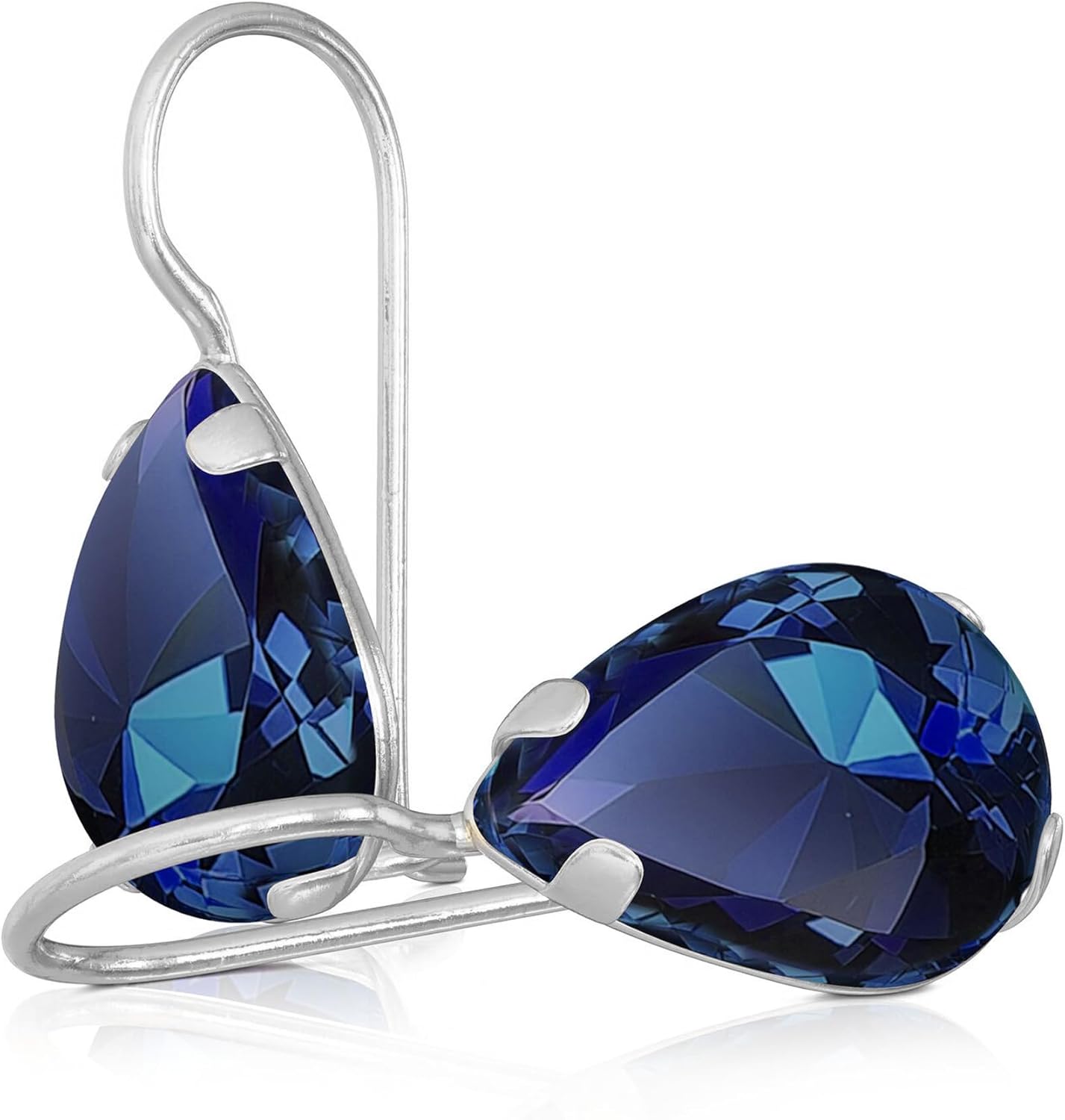 925 Sterling Silver Gemstone Teardrop Earrings for Women