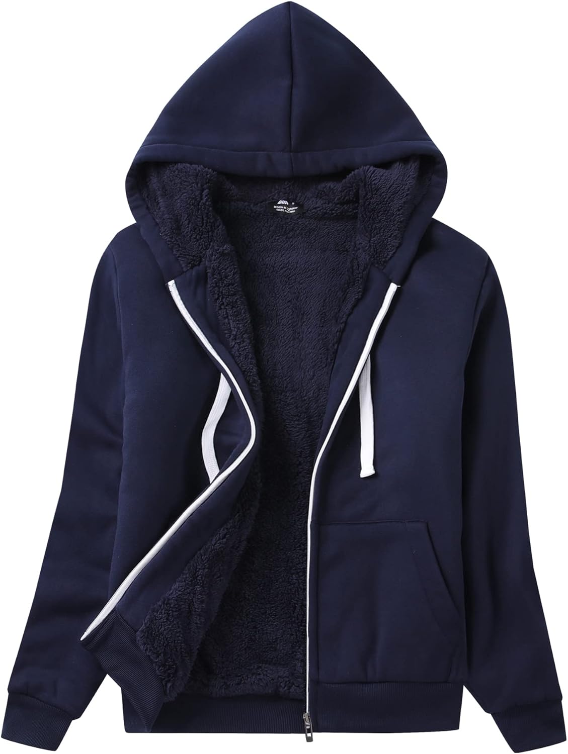 SWISSWELL Women's Winter Fleece Hoodie - Full Zip Sherpa Jacket