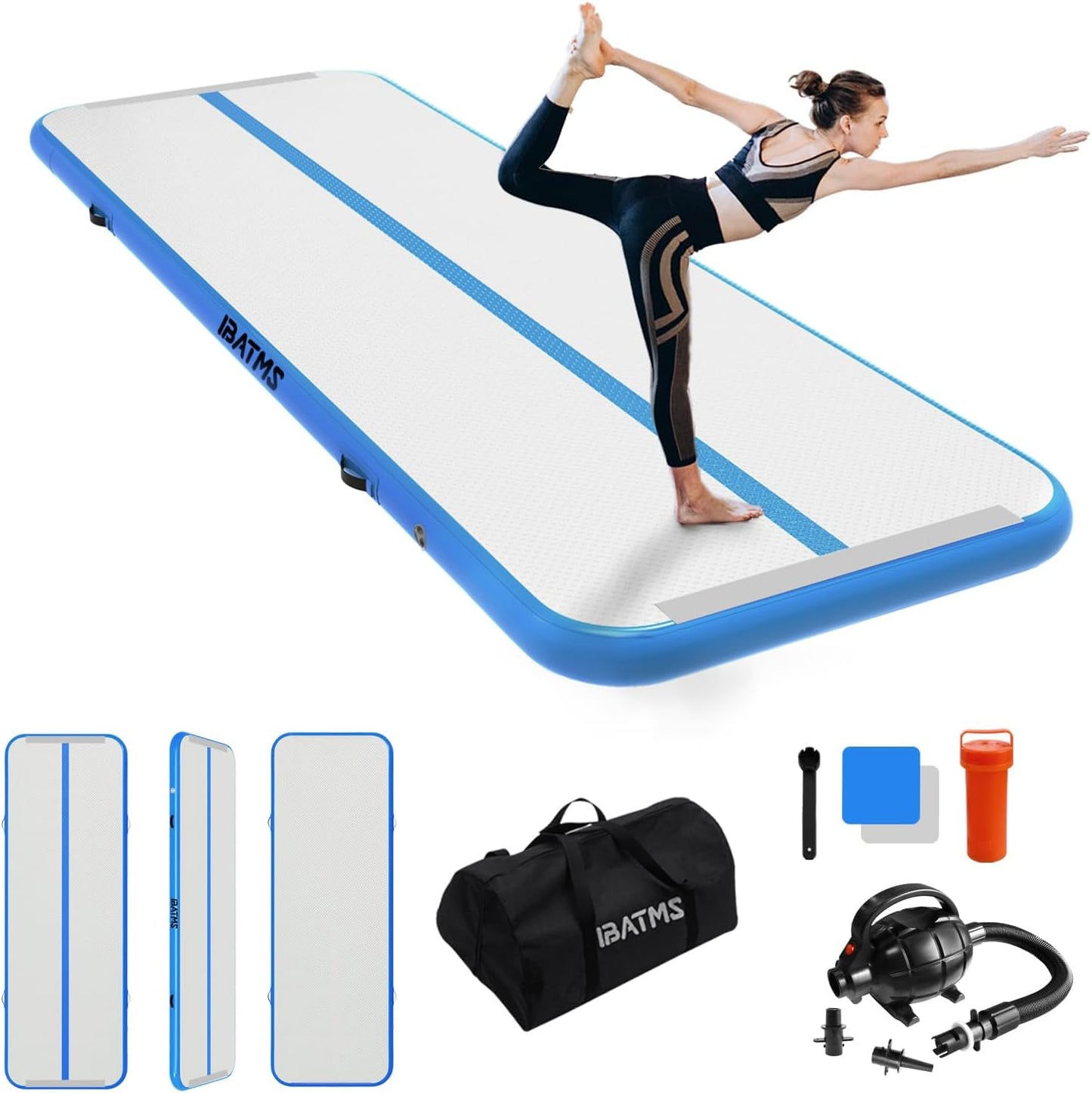 IBATMS Inflatable Gymnastics Air Mat for Home and Training