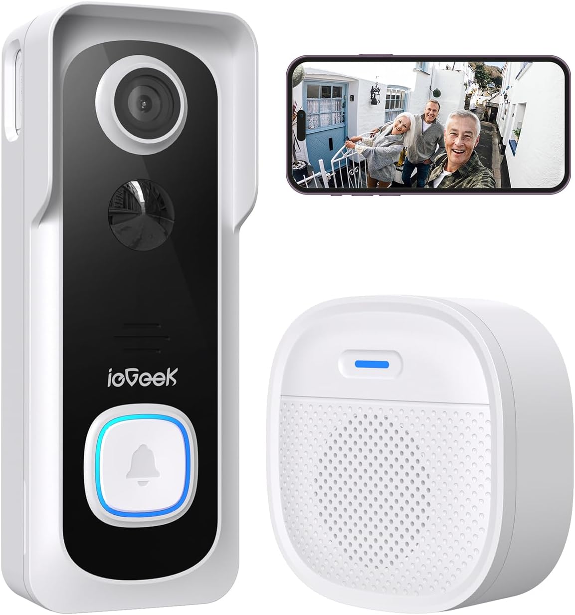 ieGeek Wireless Video Doorbell - 1080P FHD, Motion Detection, Alexa Compatible