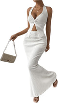 SOLY HUX Women's Two Piece Twist Front Halter Cami (Style R4JD)