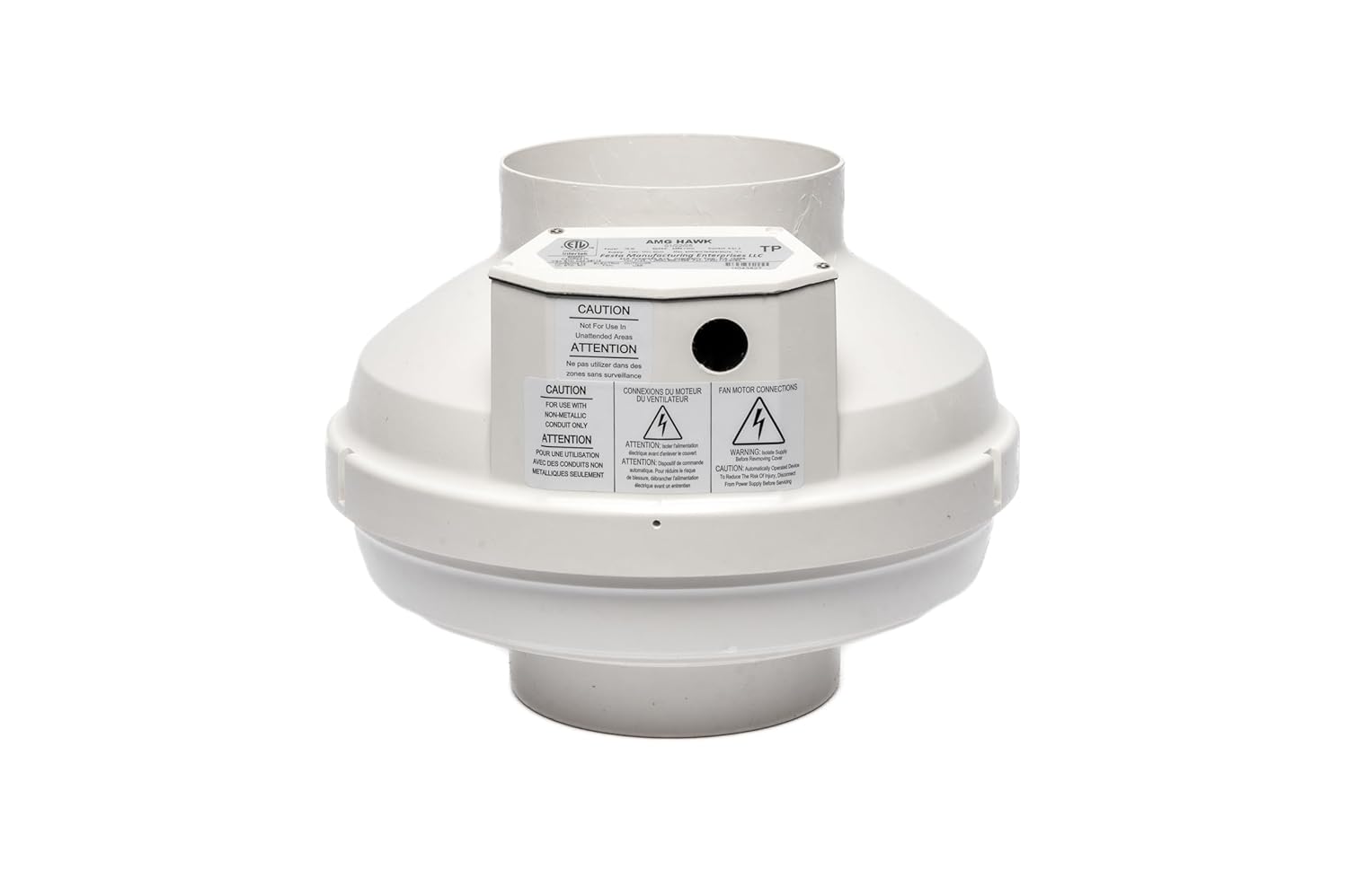 Festa AMG Hawk Radon Fan - Quiet Energy Efficient Inline Duct