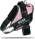 Personalized No-Pull Dog Harness with Name Patch - Pink XS