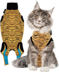 Cat Recovery Suit for Spay and Incision Care - Breathable Tiger XS
