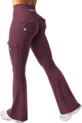 CoreFlex Women Flare Leggings with Pockets - Hidden Scrunch High Waist