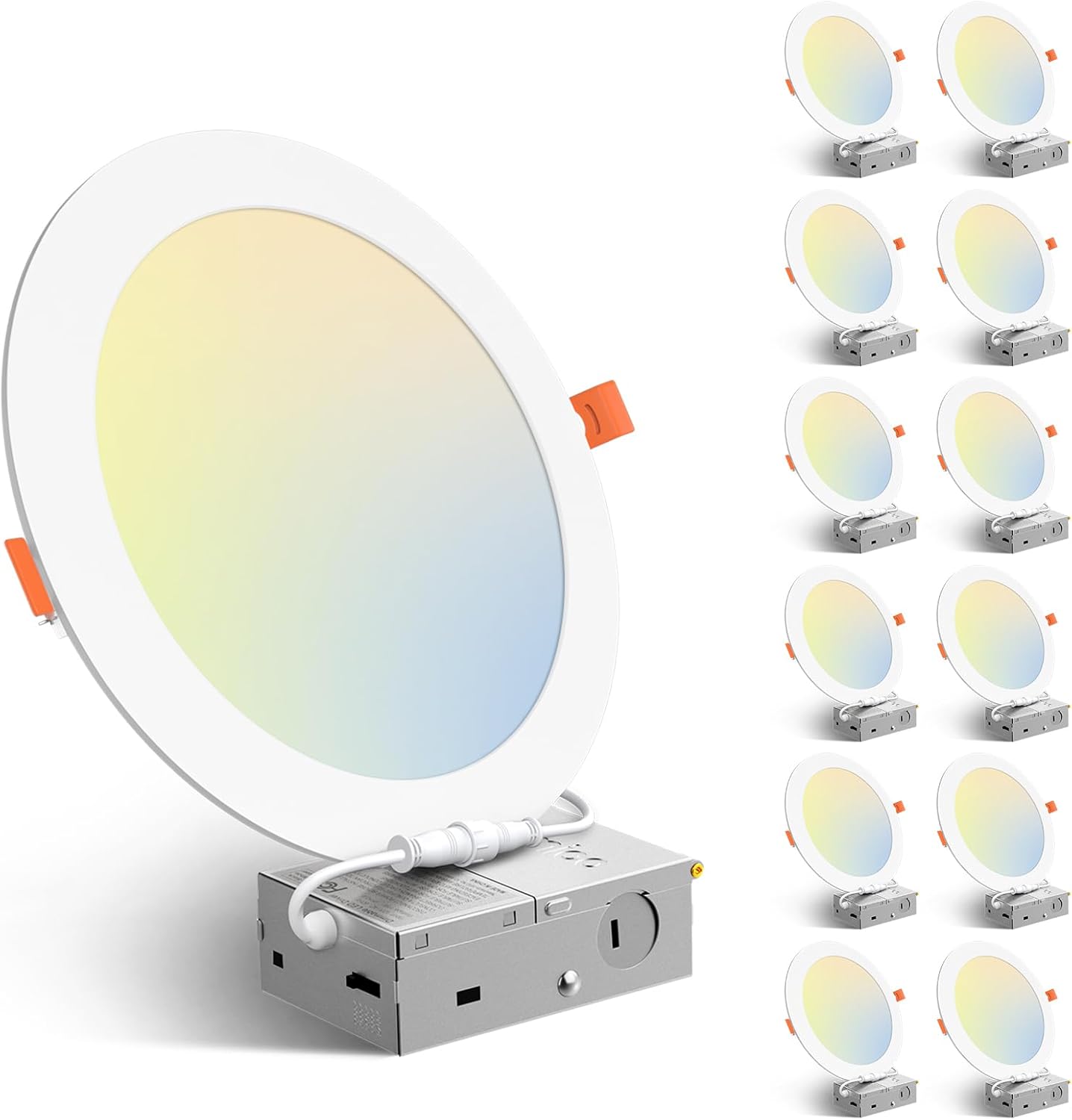 Amico 12 Pack 8 Inch Ultra-Thin LED Recessed Ceiling Light