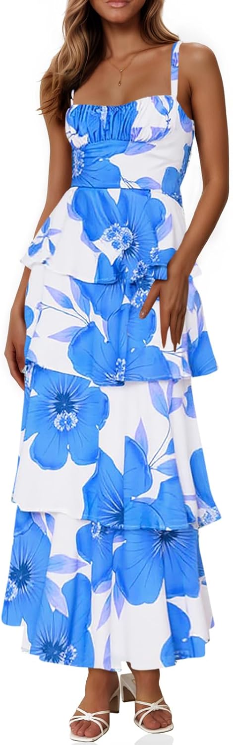 Fisoew Womens Floral Maxi Dresses for Summer Fun and Style