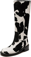 Womens Banana Knee High Boots Square Toe Comfortable (Style V3ZY)