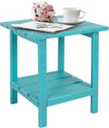 DAILYLIFE Outdoor Side Table Aqua - Weather Resistant Double Layer