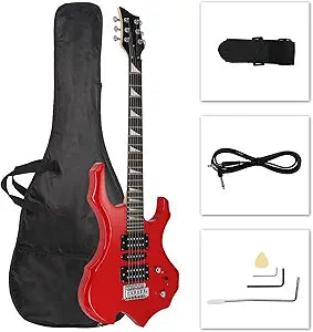 Ktaxon Electric Guitar Kit with Flame Design and Accessories