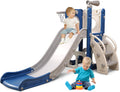 6 in 1 Toddler Playset with Slide and Basketball Hoop - Safe, Compact