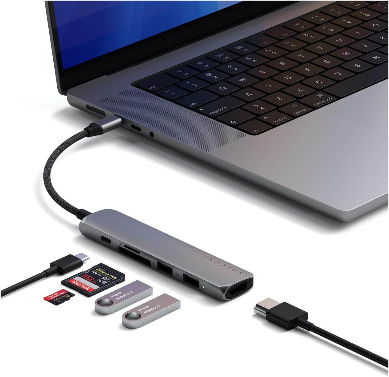 Satechi 6 in 1 USB C Hub Multiport Adapter for 4K Streaming