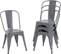 FDW Dining Chairs Set of 4 - Stackable Metal Indoor/Outdoor Seating